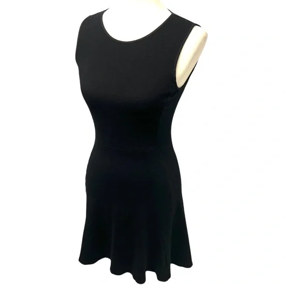 Theory Black Sleeveless Flounce Hem LBD Dress - Picture 6 of 9